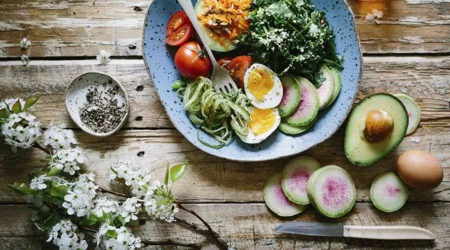 Plate full of nutritional foods.