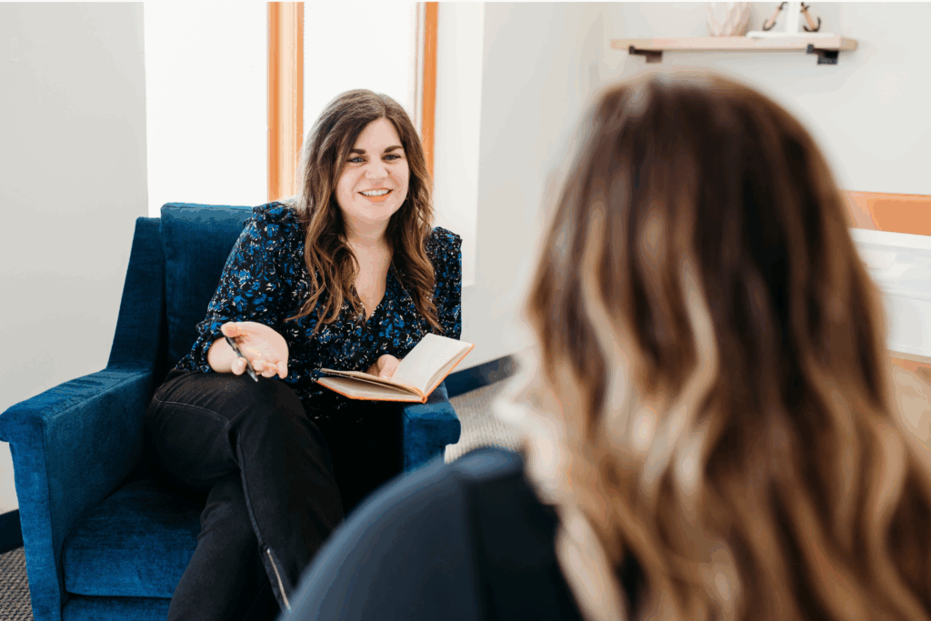 Understanding POTS - Megan Monte in a meeting