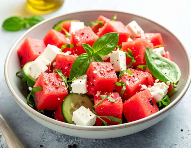 Dietitian Summer Snack Ideas - Watermelon & Feta Salad