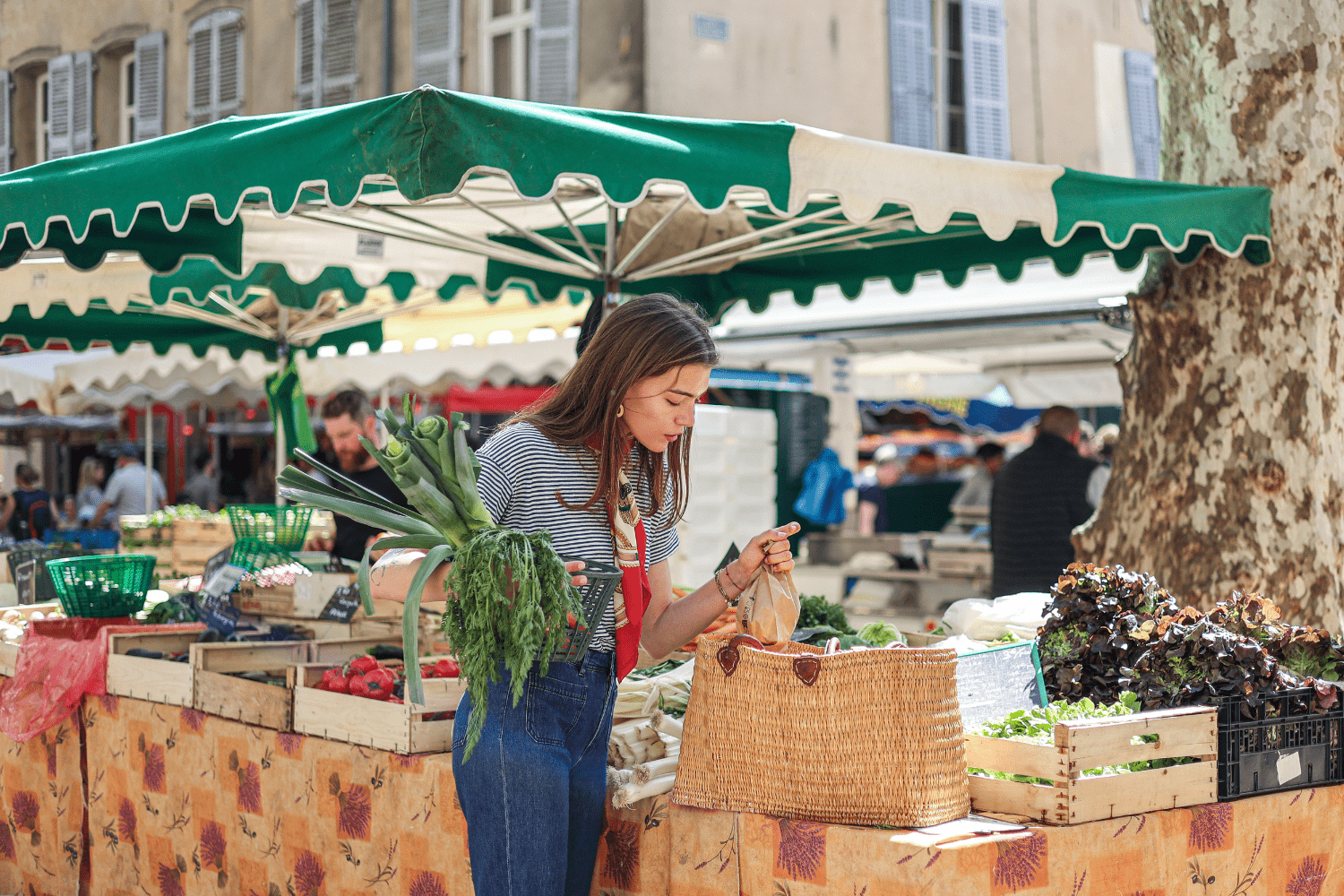 woman enjoying Farmers Market