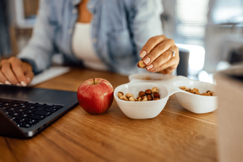 woman having a snack
